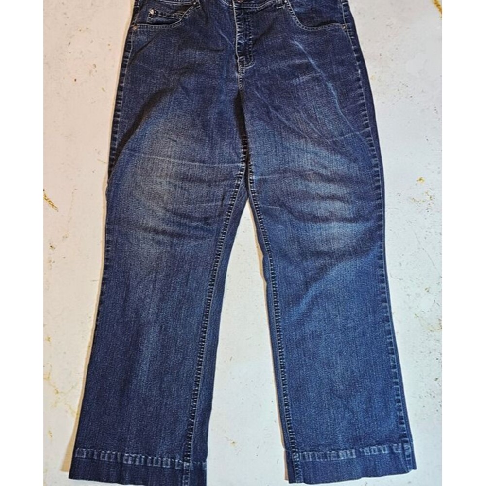 Women’s Stretch Bootcut Jeans | Waist 41.5” Inseam 30” | Altered | Dark Wash | S